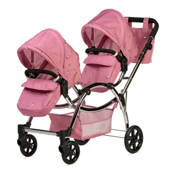 Roma Darcie Twin Dolls Pram-Pink