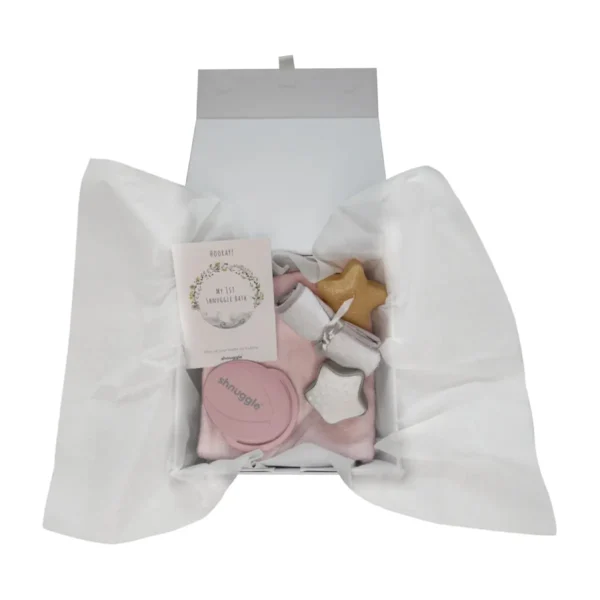 shnuggle bath time baby gift set whitepink exclusive to kiddies kingdom