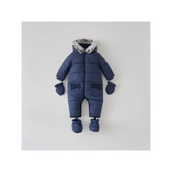 silver cross boys classic quilt pramsuit navy newborn