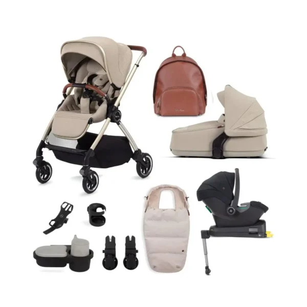 silver cross dune with compact folding carrycot ultimate pack stone