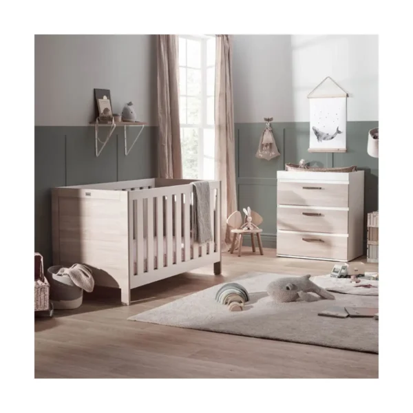 Silver Cross Finchley 2 Piece Cot Bed & Dresser Set - Oak