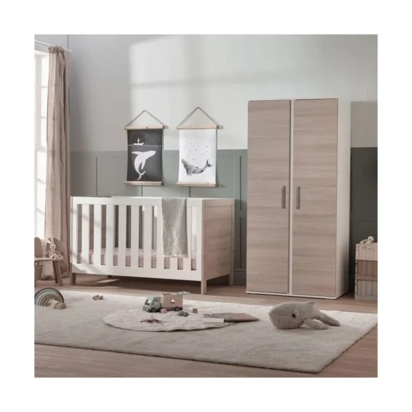 silver cross finchley 2 piece cot bed wardrobe set oak