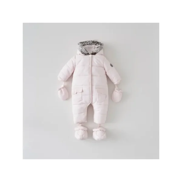 silver cross girls classic quilt pramsuit pink 6 9 months