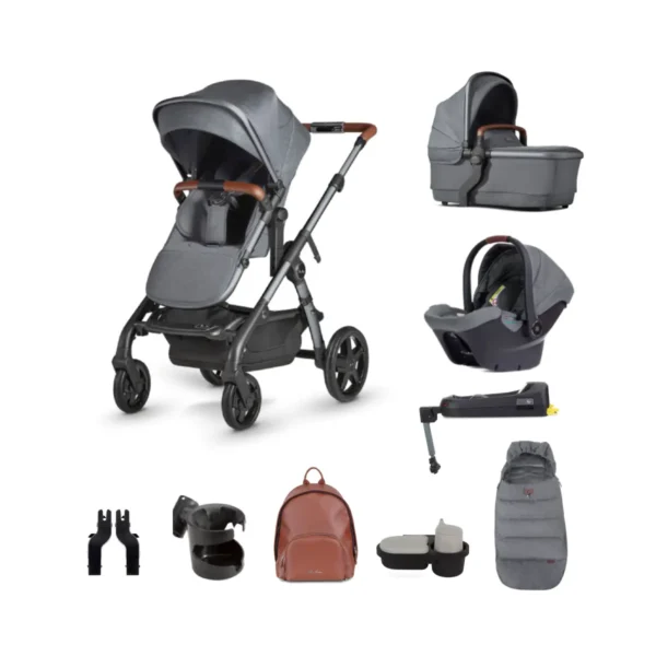 Silver Cross Wave 11 Piece Travel System Bundle - Lunar