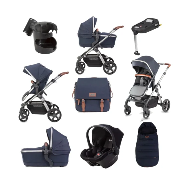 Silver Cross Wave 21 Simplicity Plus & Isofix Base Bundle Travel System - Indigo