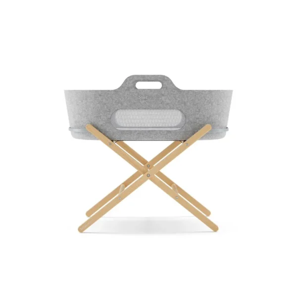 snuzbaskit moses basket stand bundle light grey natural