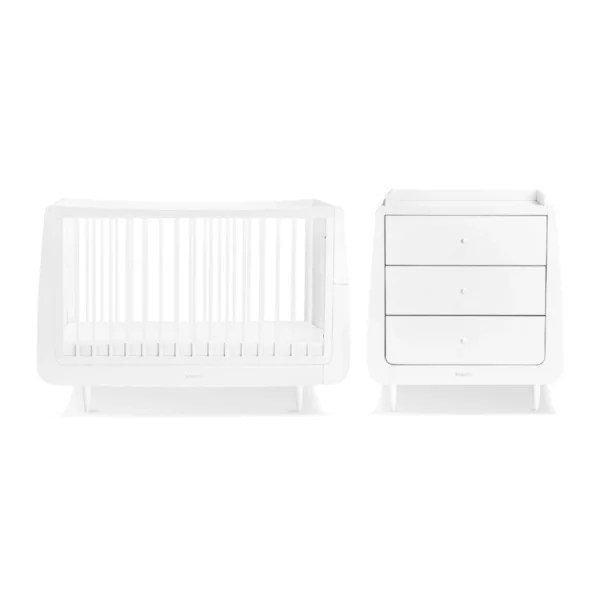 snuzkot mode 2 piece nursery furniture set white free 117x68 sprung mattress worth 7999