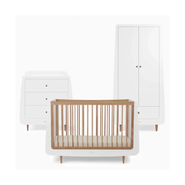 SnuzKot Skandi 3 Piece Nursery Furniture Set The Natural Edit - Oak