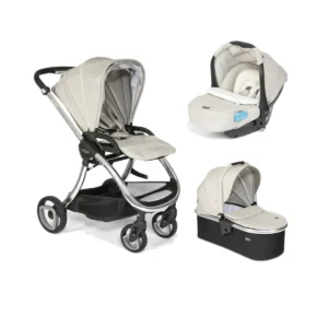 Tutti Bambini Arlo 5 Pieces Travel Bundle with ByGo Car Seat - Oatmeal/Chrome (CL)