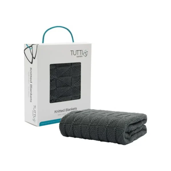 Tutti Bambini Cozee Knitted Blanket - Charcoal (CL)