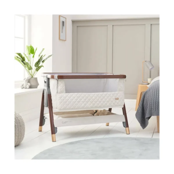 Tutti Bambini CoZee Luxe Bedside Crib - Walnut/Cream