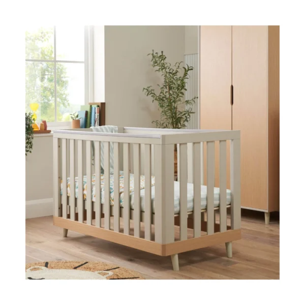 Tutti Bambini Hygge Mini Cot Bed - Light Oak/White Sand