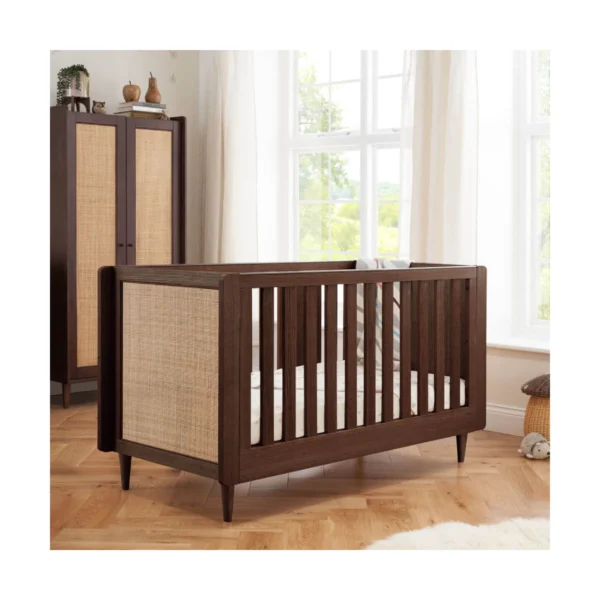 Tutti Bambini Japandi Cot Bed - Warm Walnut