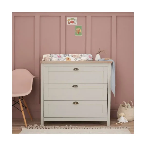 Tutti Bambini Verona Chest Changer-Dove Grey/Oak