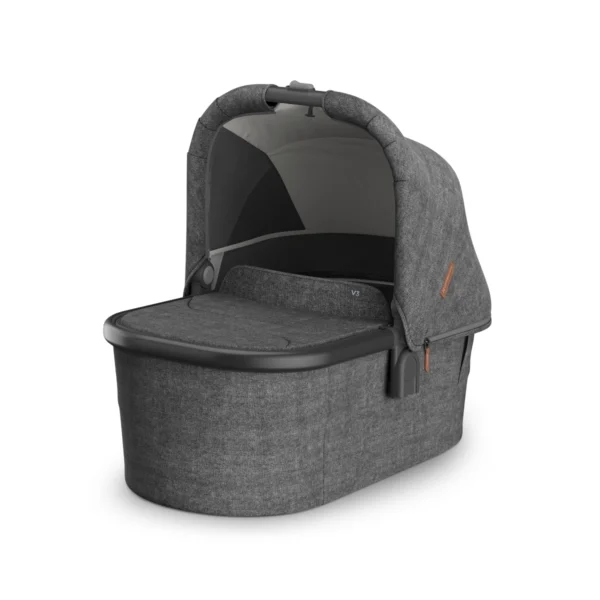 UPPAbaby Vista V3 Carry Cot with a canopy and zippered sides.