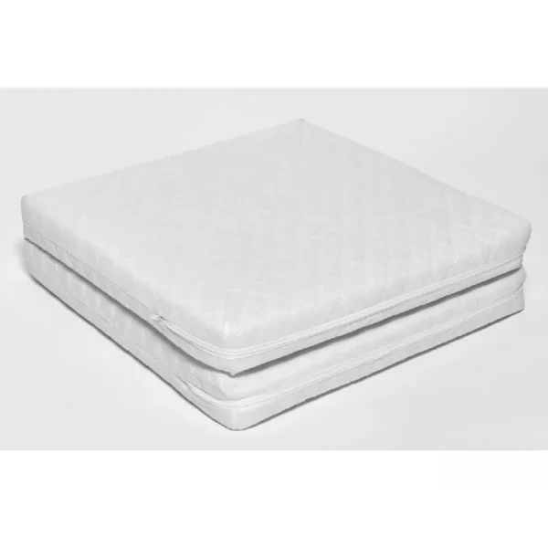 Ventalux Non Allergenic Fibre Quilt Covered Folding Travel Cot Mattress - White (119 x 59)